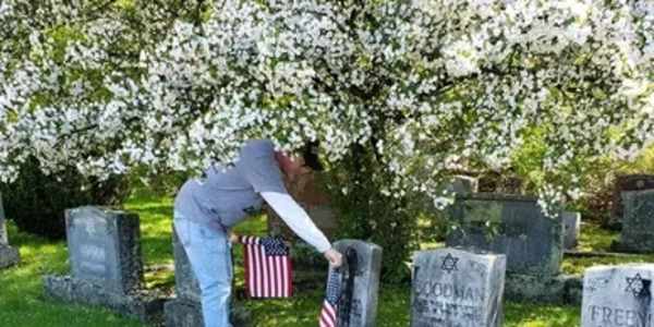 Each Memorial Day, flags are placed at the gravesites of Jewish veterans at each of the Portland Jewish cemeteries