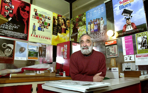 The Movies co-owner Steve Halpert at the ticket counter and concession desk in 2005