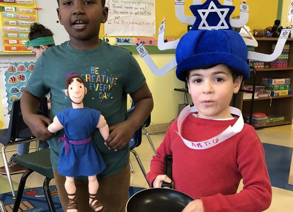 Levey Day School students in class in the 2020s